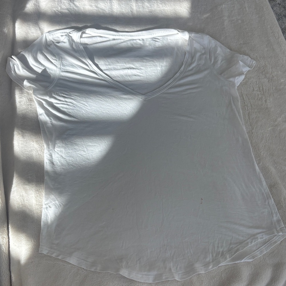 lululemon athletica White V-Neck Tee